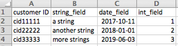 Example CSV file